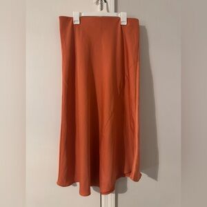 A New Day Coral Midi Slip Skirt